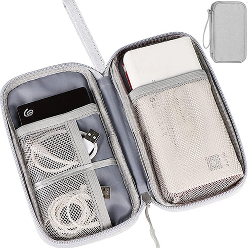 Small Electronic Organizer Travel Bag - Waterproof Gadget Storage Sleeve for Cables, USB, Earphones, Hard Drives