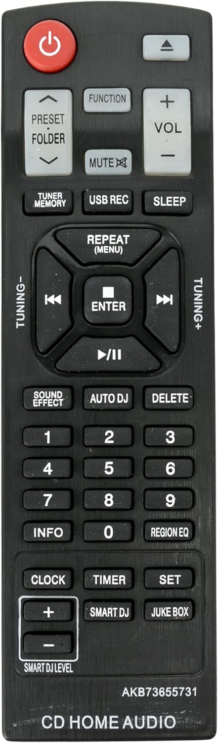 Replace Remote Control for LG CD Home Audio CM9730 CMS9730F CM9950 CMS9950F CM9940 by AKB73655731