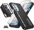 Case for Moto Edge 30 Pro/Edge+(2020) 6.7 Inch, Heavy Duty Shock Absorbing 3 in 1 Silicone Rubber with Screen Protectors