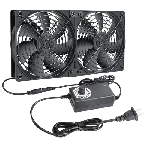 2 x 120mm 240mm Computer Fan with AC Plug, 110V - 240V