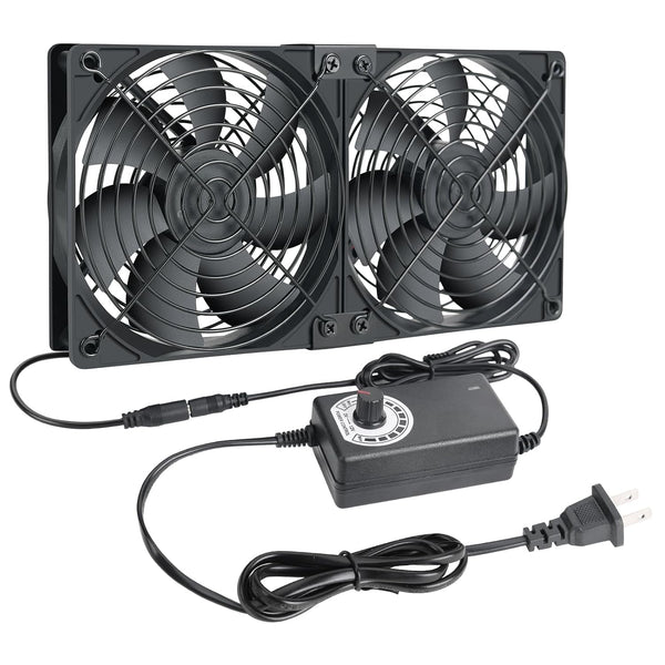 2 x 120mm 240mm Computer Fan with AC Plug, 110V - 240V