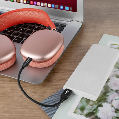 Geekria MFi Certified USB to Lightning Charger Cable for Apple AirPods Max, Pro, Beats Solo Pro, Powerbeats Pro