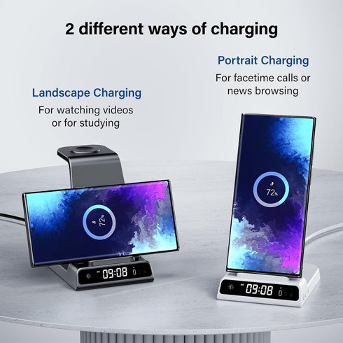 Wireless Charger for Samsung, 3 in 1 Charging Station for Galaxy S24 Ultra/S23 Ultra/S22/S21/Note 20/Z Flip 6