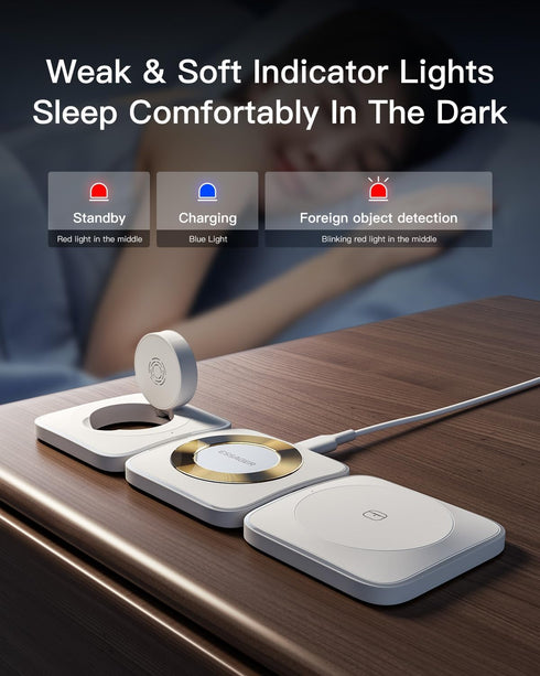 ?????????????? 3 in 1 Wireless Charging Station, Magnetic Detachable Charger for Apple, Compatible with iPhone 15/14/13/12,