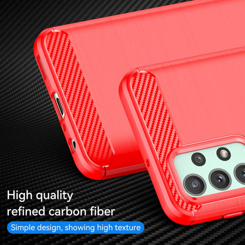 M MAIKZI Samsung Galaxy A23 Case, Red Brushed TPU, with HD Screen Protector