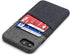 Dockem Wallet Card Case for iPhone SE 3 (2022), SE 2 (2020) & iPhone 8/7, Canvas Style Synthetic Leather, Luxe Black &