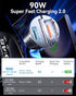 MRGLAS 90W USB C Car Charger, Fast Charging Dual Port Adapter for iPhone 15 Pro Max Plus 14/13, Samsung and More