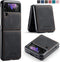 Samsung Galaxy Z Flip 3 5G Case - Galaxy Z Flip 3 Leather Phone Case with Hard Shockproof Back Cover Slim Durable