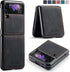 Samsung Galaxy Z Flip 3 5G Case - Galaxy Z Flip 3 Leather Phone Case with Hard Shockproof Back Cover Slim Durable