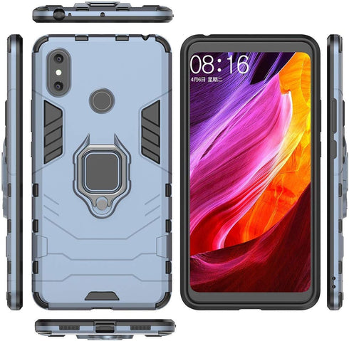 LuluMain Compatible with Xiaomi Mi Max 3 Case, Shockproof Hard Bumper Shell, Navy Blue