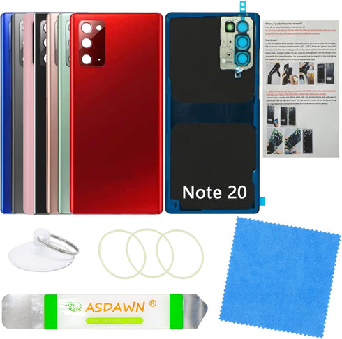 Galaxy Note 20 Rear Glass Replacement Back Cover with Pre-Installed Camera Lens & Adhesive for Samsung Galaxy Note 20