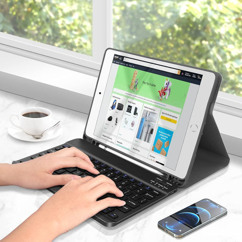 XIWMIX Ultra-Slim Wireless Bluetooth Keyboard - Universal Rechargeable Keyboard Compatible with iPad Pro/iPad Air/iPad