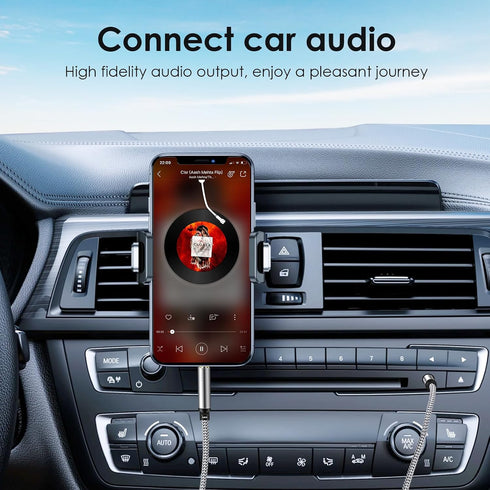 SAISN 3.5mm 2 Pack 1.5ft Audio Aux Cable - Nylon Braided Hi-Fi Stereo Audio TRS Cable for Car Home Stereos, Headphones
