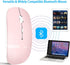 Wireless Mouse for Laptop, Bluetooth Mouse for MacBook Pro/Air/iPad/Chromebook, Rechargeable Dual Mode, Pink