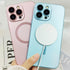 iPhone 15 Pro Max Magnetic Case for Women - Pink Matte Luxury Design, Soft Metallic Luster, Magsafe Compatible, Lens