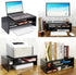 TEAMIX 2 Tiers Wooden Desktop Monitor Stand Riser, 20 Inch Printer Stand with Storage