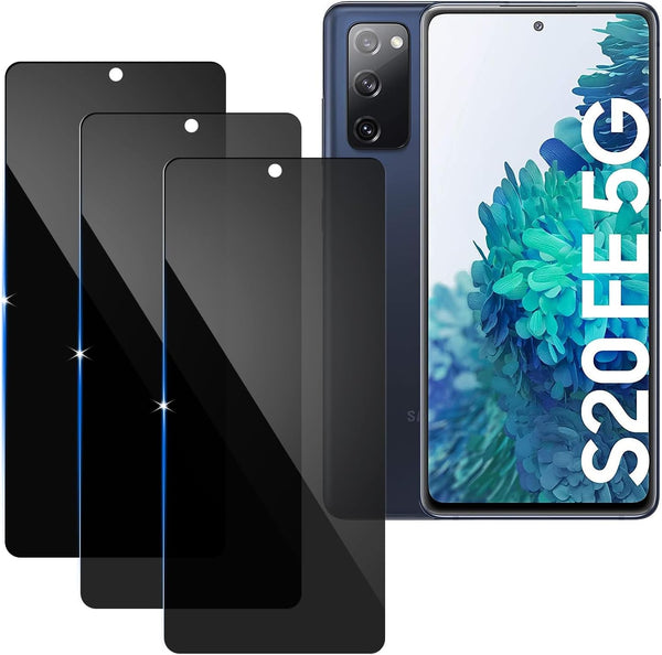 Lyphpe?3 Pack?Privacy Screen Protector for Samsung Galaxy S20FE, 9H Tempered Glass, Anti-Spy Private Film, Case Friendly
