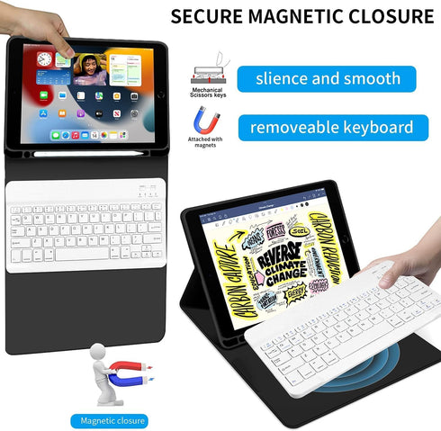 Kenke iPad 6/5th Generation Case with Keyboard, 9.7 Inch 2018/2017 iPad Air 2/1, Detachable Wireless Bluetooth