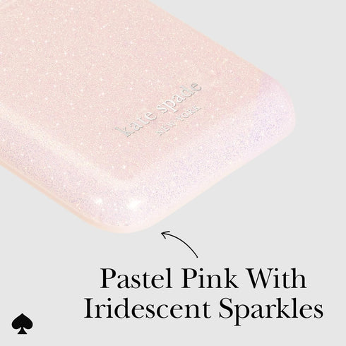 Kate Spade New York Magnetic Flip Phone Wallet/Card Holder - Compatible with MagSafe Phones and Cases, That Sparkle Pink