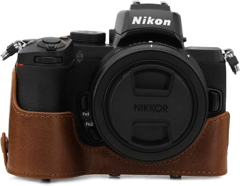 MegaGear Genuine Leather Camera Case for Nikon Z50 (16-50mm)