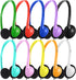 Classroom Headphones Bulk 10 Pack Multi Color for Kids School, Wholesale Class