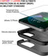 Diverbox Heavy Duty Protection Case for iPhone 13, Black-2in1, Shockproof with Tempered Glass Screen Protector