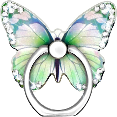 Cavdycidy Bling Metal Cute Butterfly Cell Phone Ring Holder 360° Rotation Finger Stand Kickstand Universal Compatible