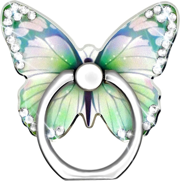 Cavdycidy Bling Metal Cute Butterfly Cell Phone Ring Holder 360° Rotation Finger Stand Kickstand Universal Compatible