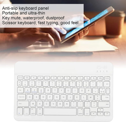 Sanpyl Keyboard, 10in Ultra Thin Bluetooth French AZERT Keyboard, Waterproof Multifunctional for Tablet Phone