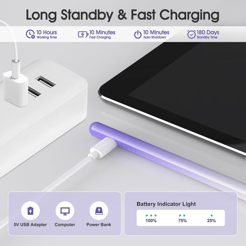 Stylus Pen for iPad with Palm Rejection, Tilt Sensitivity, Fast Charging, Compatible with 2018 or Later iPad Models