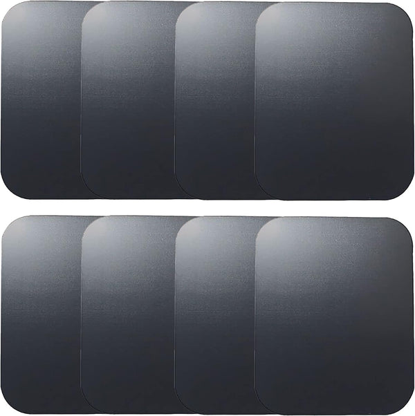 SALEX Replacement Metal Plates Set for Magnetic Car Phone Holder, 8 Pack Black Rectangular Iron Discs