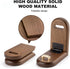 Wood Headphone Stand Wall Mount Holder, Sticky Headset Hook, Under Desk Headphone Hanger for Audio, Studio & Gaming