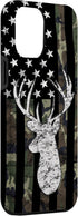 American Flag Whitetail Buck Camouflage Deer Hunting Case for iPhone 12 Pro Max