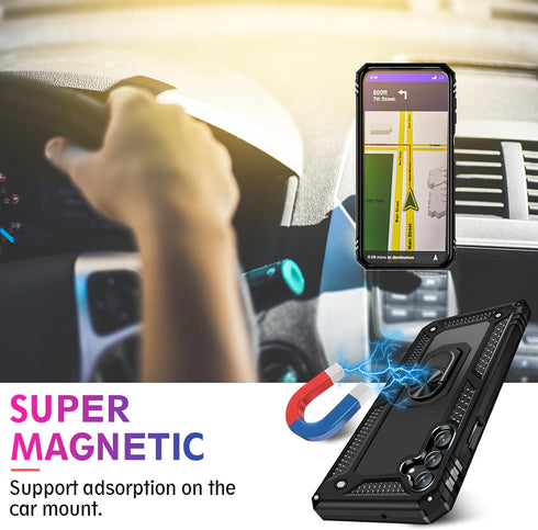 Shop Samsung Galaxy S23 FE Case: Military Grade Shockproof Cover with Screen Protector & Kickstand (Black) 5G.