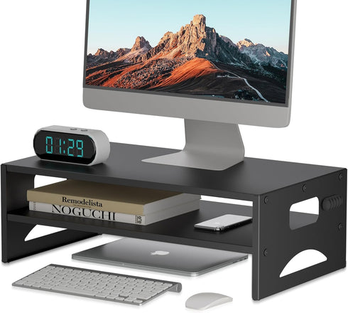 16.5 9.3 5.6 Pholiten Monitor Stand Riser, Desktop Stand, Computer Stand, Ergonomic Design, Two-Level Design, Desktop