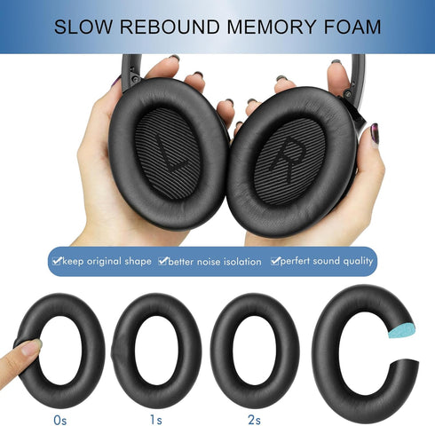 Ear Pads Cushions Replacement for Bose QC35 ii, QC35, QC45, Earpads for Bose QuietComfort 45 35ii 35 Headphones