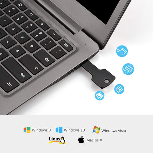 K&ZZ 16GB 5 Pack, USB2.0 16G Key Shape USB Flash Drive Metal Thumb Drive Flash Disk Memory USB Stick Expansion Disk