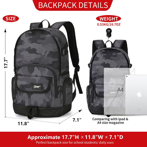 rickyh style Lightweight School Backpack Travel Bag for Men & Women with Laptop Compartment