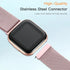 ZWGKKYGYH Compatible with Fitbit Versa and Versa 2 Bands, Rose Gold Stainless Steel Magnetic Band Strap, Large