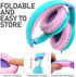 FosPower Kids Headphones, Safe Volume Limit 85 dB, Over The Ear with Built-in Mic, Tangle-Free Cable, Mint/Pink