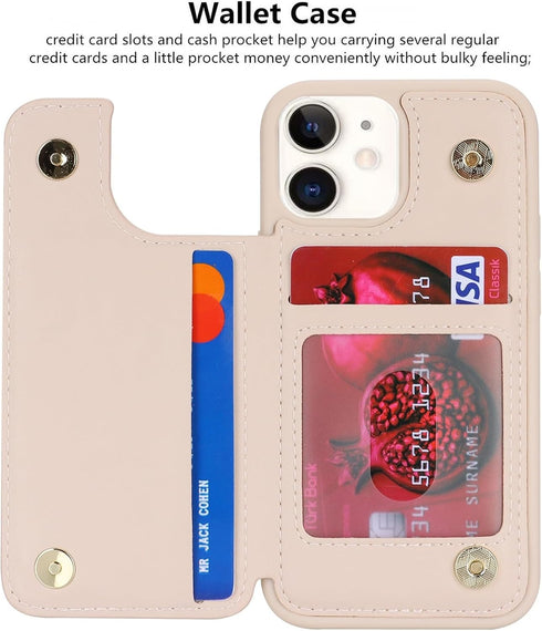 iCoverCase iPhone 12 Mini Wallet Case with Card Holder, RFID Blocking PU Leather Protective Case for 5.4 Inch iPhone 12