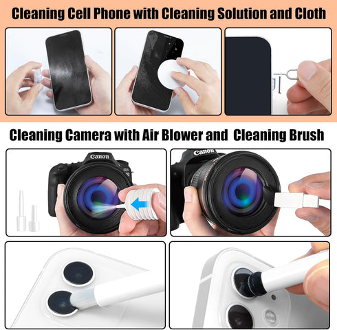 Laptop Phone Screen Cleaner Kit, Computer Keyboard Brush Cleaning Spray for iPhone, AirPods, MacBook, iPad, 20-in-1