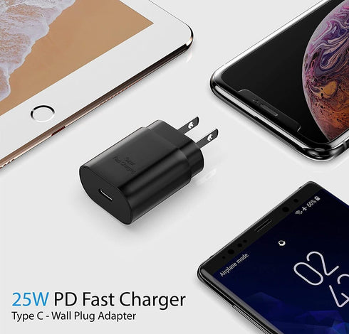 Type C Charger, 25W USB-C PD Fast Charging with 6ft Cable for Samsung Galaxy