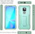 ExoGuard Rubber Shockproof Full-Body Case for Moto G Play 2021, Built-in Screen Protector and Kickstand, Green