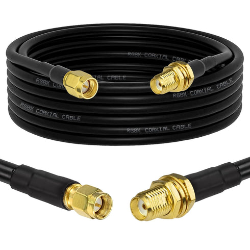 Superbat SMA Coaxial Extension Cable (2-Pack) - 15ft SMA Male to Female Bulkhead Mount for WiFi Router