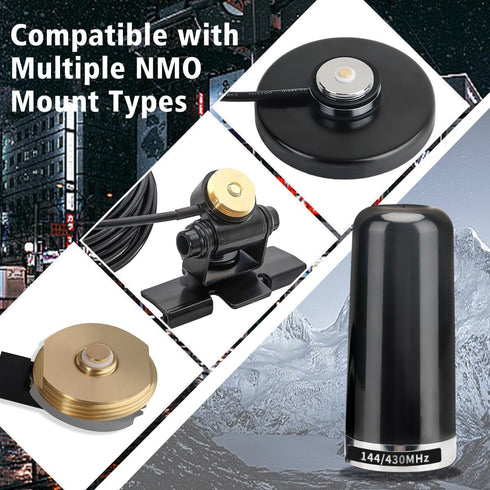 WaurpHud 136-174MHz 400-470MHz GMRS Antenna Mobile Ham Radio Antenna Dual Band VHF UHF NMO Connection for Car Truck