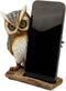 Needzo Wise Owl Phone Stand, Resin Animal Smartphone Holder, Home and Office Accessory,