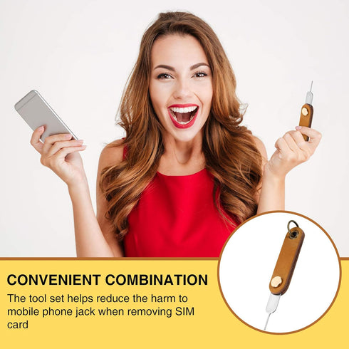 Weewooday 20 Pcs Universal Sim Card Removal Tool, Eject Pin with 1 Detachable Keychain Charm for Smart Phones and