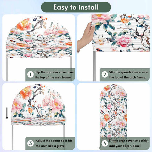 Jnbasdffb 6.6 Floral Blossom Wedding Arch Cover,Stretchy Spandex Arch Backdrop Stand Covers FT,Farmhouse Oil Painting