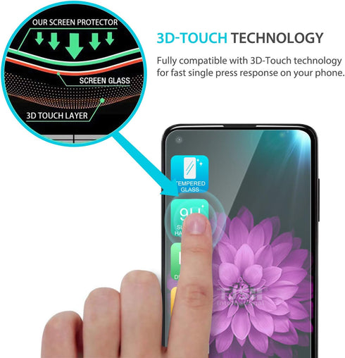 TJS Compatible with Motorola Moto G Power 2021 Case with Tempered Glass Screen Protector, Red Metal Ring Kickstand